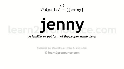 jenny define|jenny pronounce.